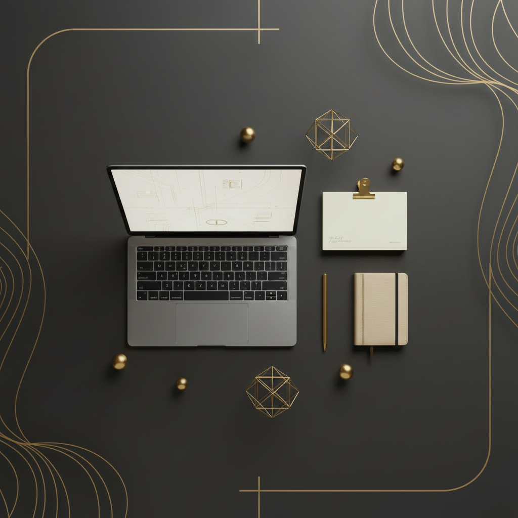 Dark version product flat lay